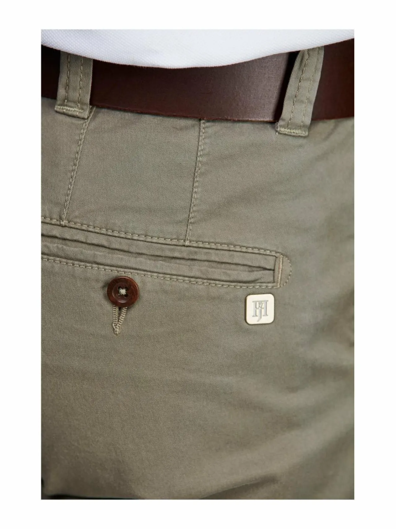 Housut<HANSEN&JACOB Classic Chino -shortsit KHAKI GREEN 54