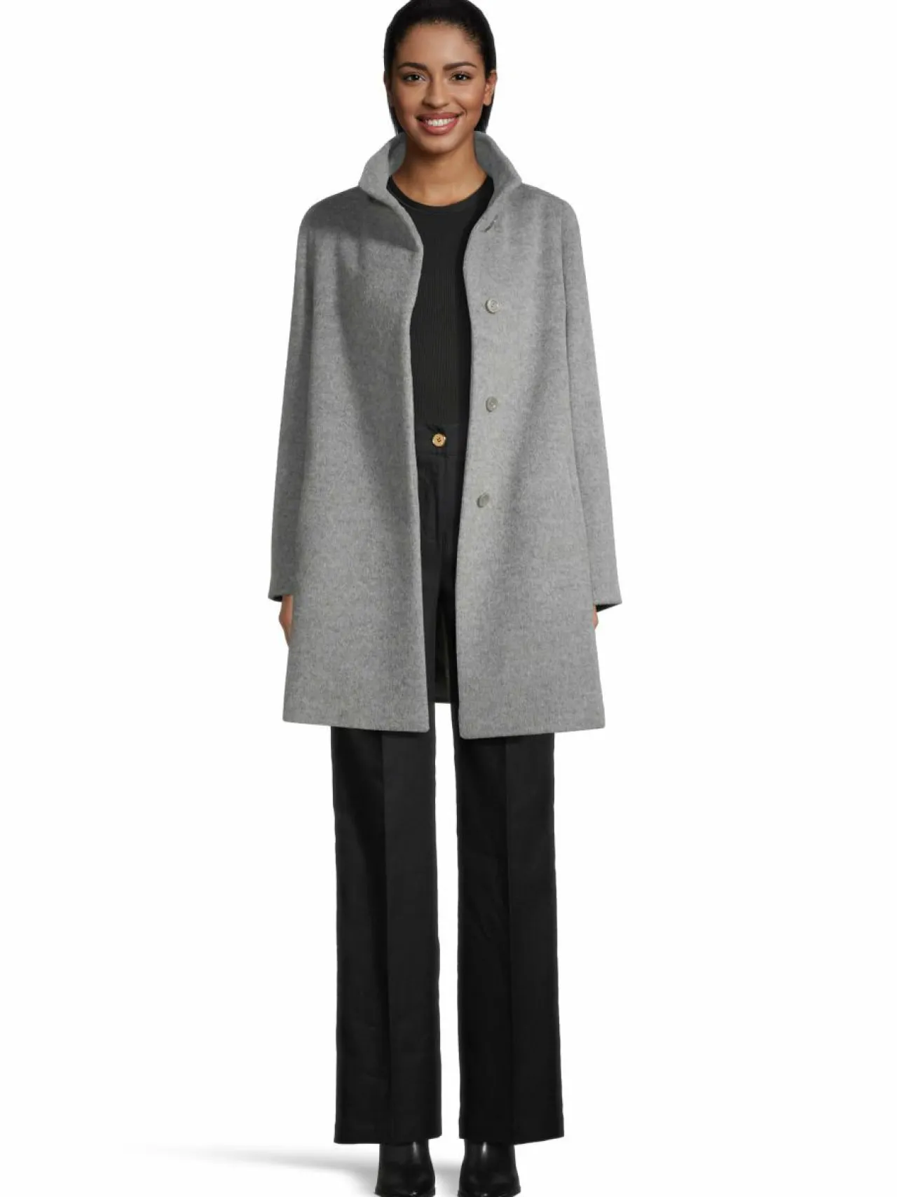Takit<Cinzia Rocca Icons Classic Stand Collar -villakangastakki 03 GREY