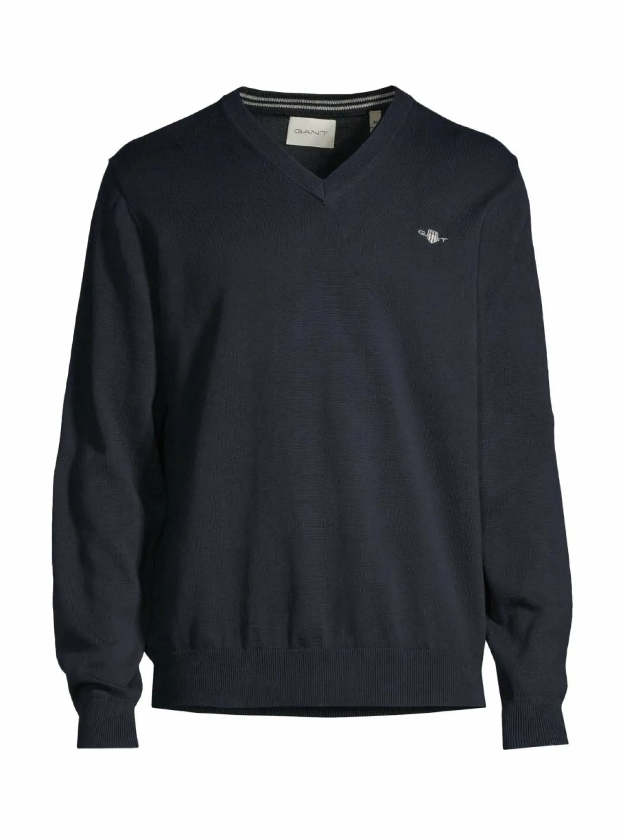 Neuleet<GANT Classic V-neck -puuvillaneule 433 EVENING BLUE