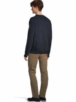 Neuleet<GANT Classic V-neck -puuvillaneule 433 EVENING BLUE