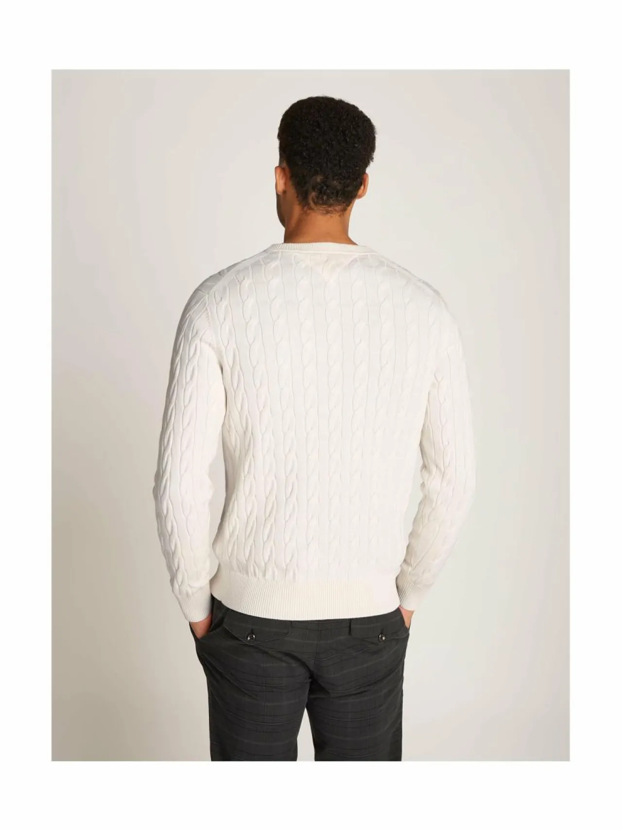 Neuleet<Tommy Hilfiger Classic-palmikkoneule Z00 IVORY PETAL