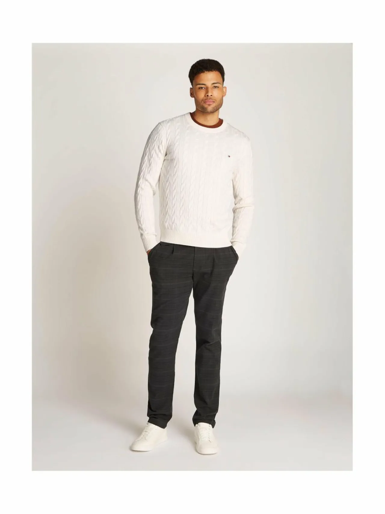 Neuleet<Tommy Hilfiger Classic-palmikkoneule Z00 IVORY PETAL