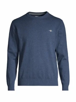 Neuleet<GANT Classic-puuvillaneule 902 DARK JEANS BLUE MELANGE