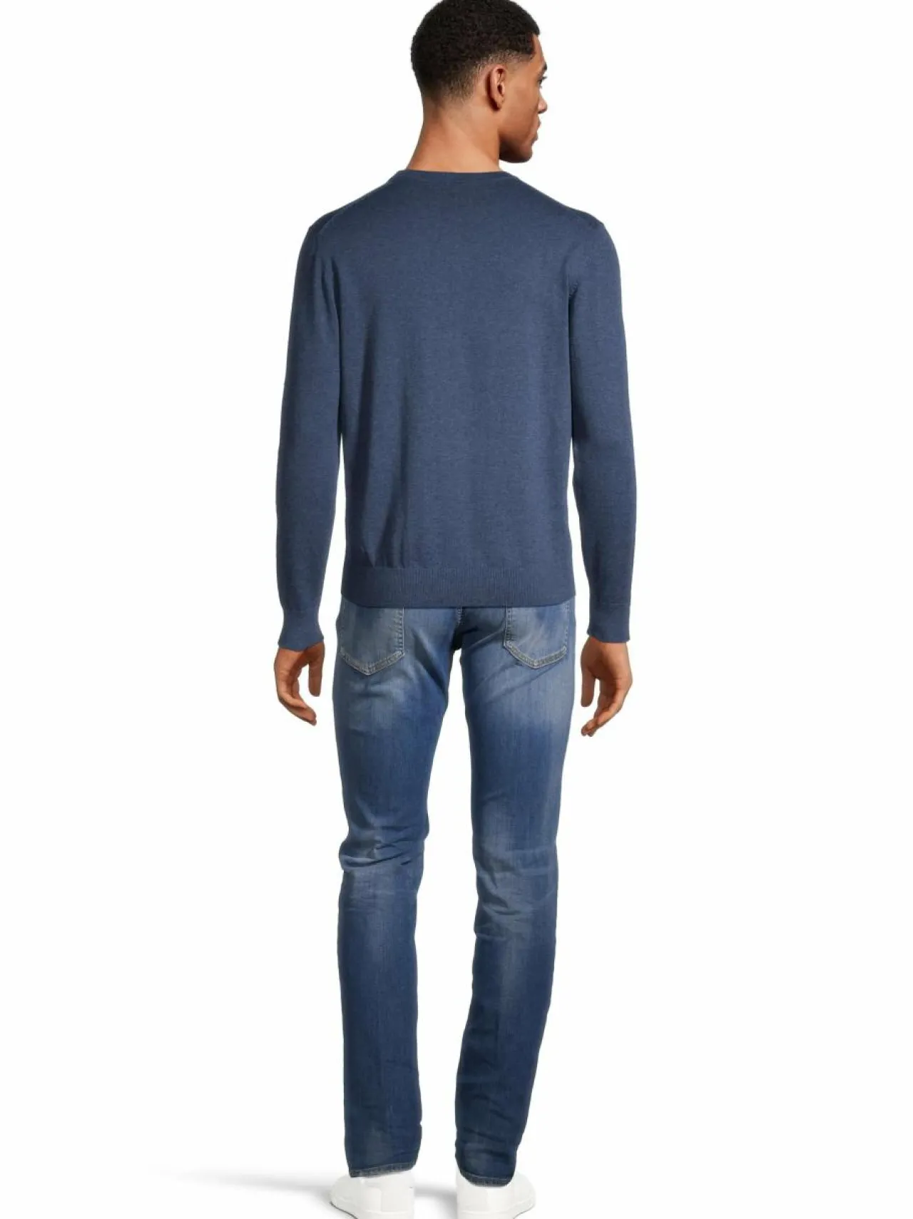Neuleet<GANT Classic-puuvillaneule 902 DARK JEANS BLUE MELANGE
