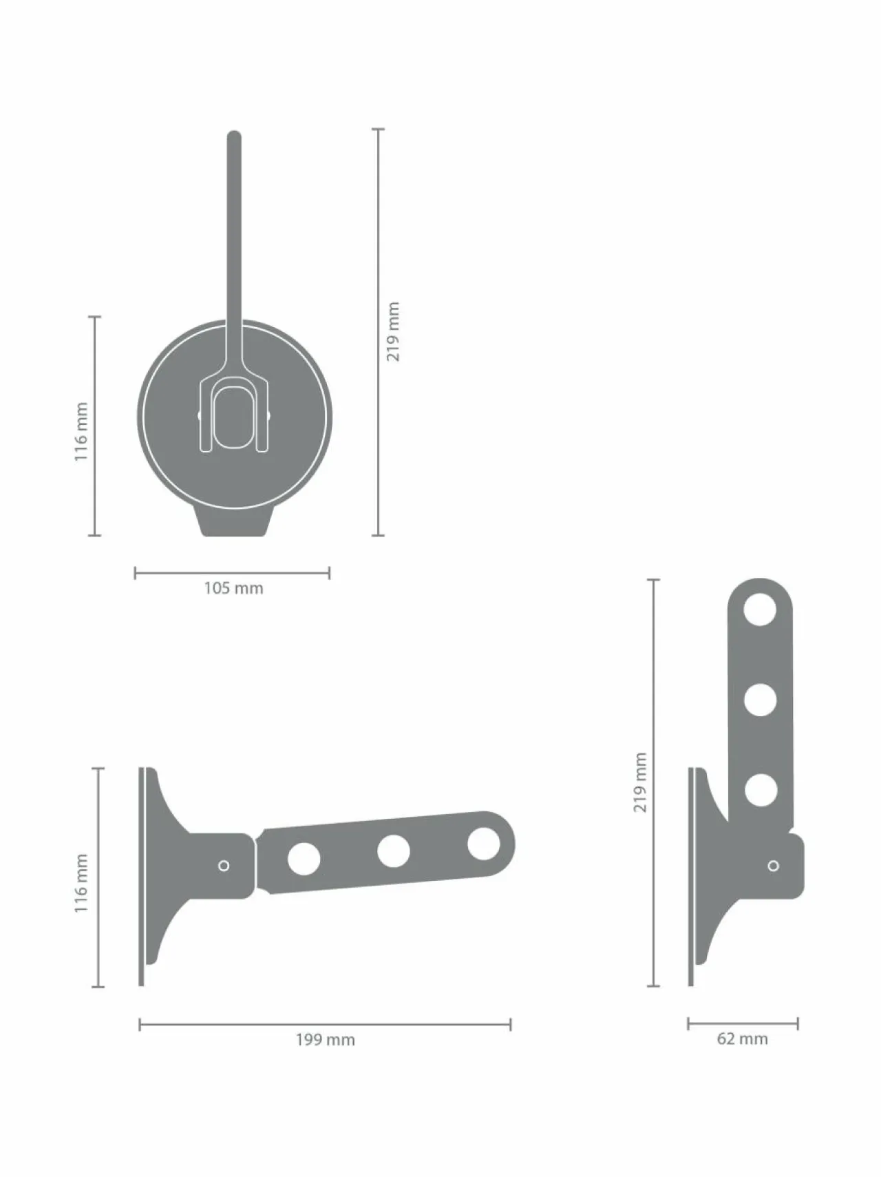 Pyykkihuolto<Brabantia Clothes Hook - imukuppikoukku BLACK