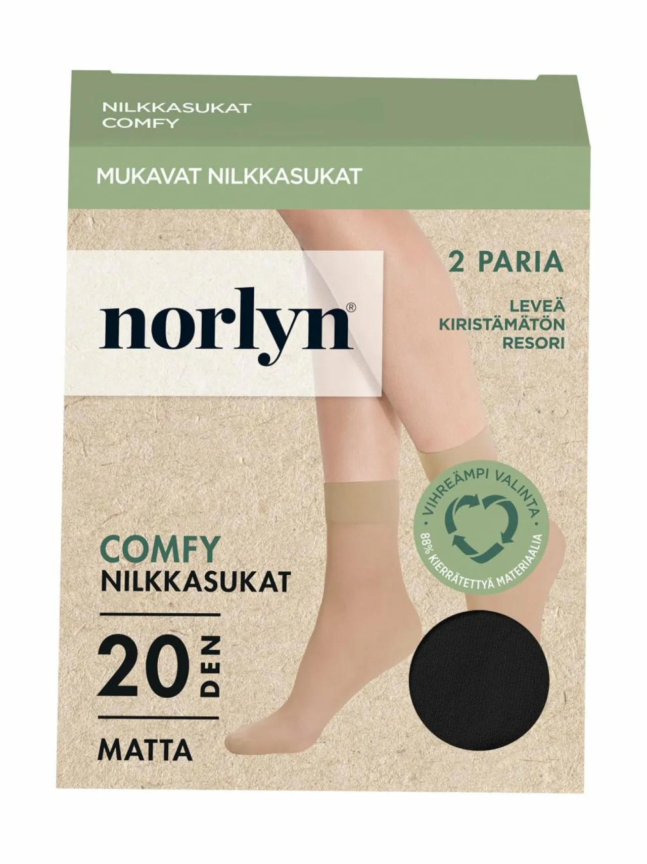 Norlyn Comfy Matt 20 den -nilkkasukat 2-pack^ Sukat & Sukkahousut
