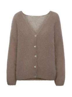 Neuleet<AMERICANDREAMS Cornelia-mohairsekoiteneuletakki MEDIUM BROWN