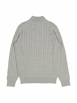 Neuleet<GANT Cotton Cable Half Zip -palmikkoneule 93 GREY MELANGE