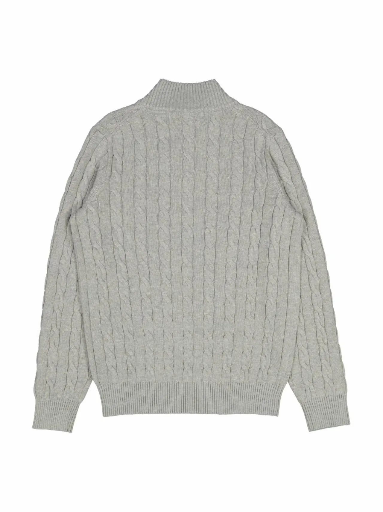 Neuleet<GANT Cotton Cable Half Zip -palmikkoneule 93 GREY MELANGE