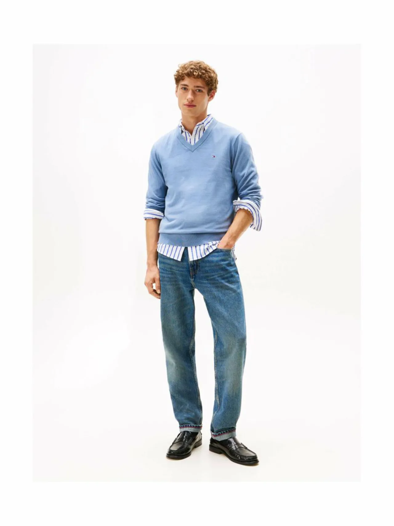 Neuleet<Tommy Hilfiger Cotton Cashmere -neule C2B BRISK BLUE