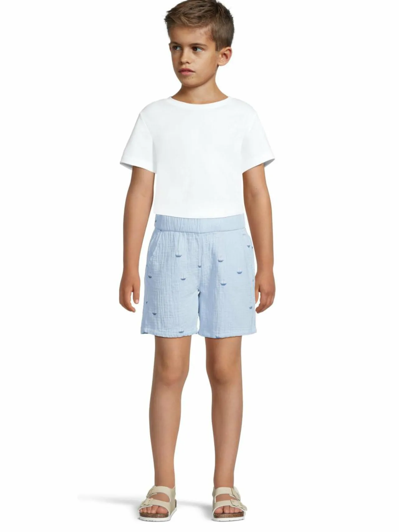 Shortsit<Lindex Cotton Gauze -shortsit 1355 LIGHT BLUE