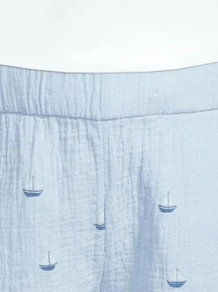 Shortsit<Lindex Cotton Gauze -shortsit 1355 LIGHT BLUE