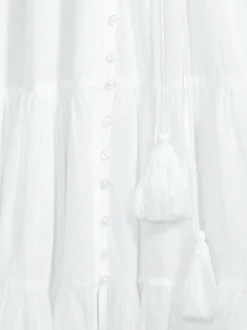 Mekot<by TiMo Cotton Slub -midimekko 001 WHITE