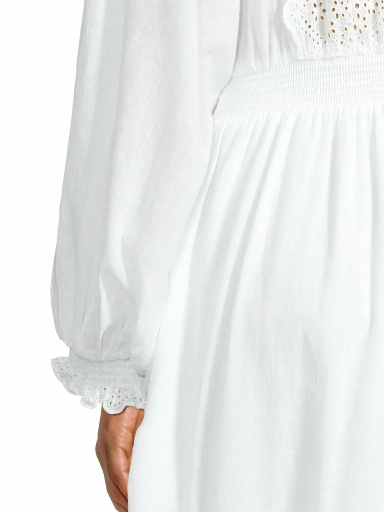 Mekot<by TiMo Cotton Slub -midimekko 001 WHITE
