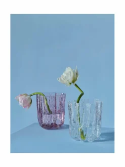 Koriste-Esineet<Kosta Boda Crackle-kristallimaljakko 12,1 cm PINK