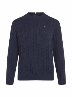 Tommy Hilfiger Crew Neck Cotton Cable Sweater -neule^ Neuleet|Neuleet