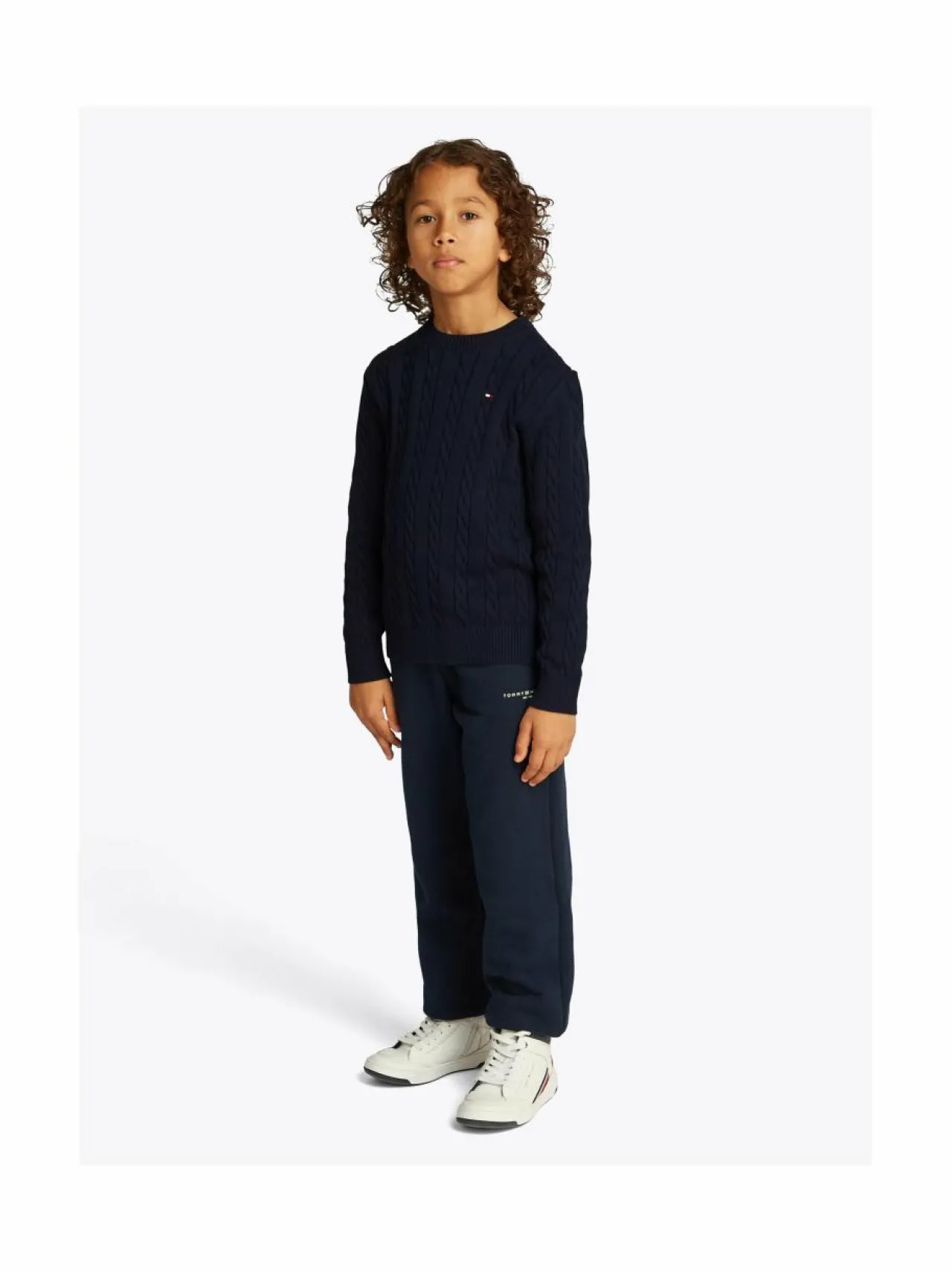 Tommy Hilfiger Crew Neck Cotton Cable Sweater -neule^ Neuleet|Neuleet