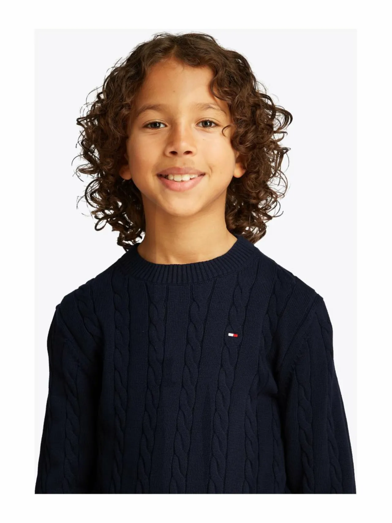 Tommy Hilfiger Crew Neck Cotton Cable Sweater -neule^ Neuleet|Neuleet