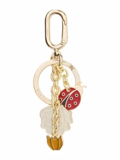 Lompakot & Kotelot<Furla Crystal Ladybird -avaimenperä 4063S PANNA+LACCA+SENAPE