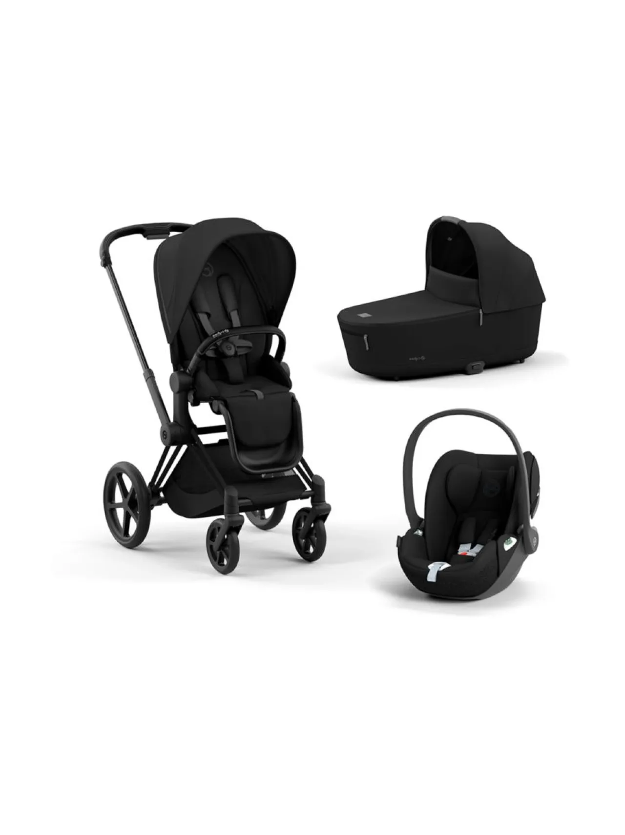 CYBEX Priam 4 yhdistelmävaunut ja turvakaukalo (Matte/Black)^ Lastenvaunut & -Rattaat