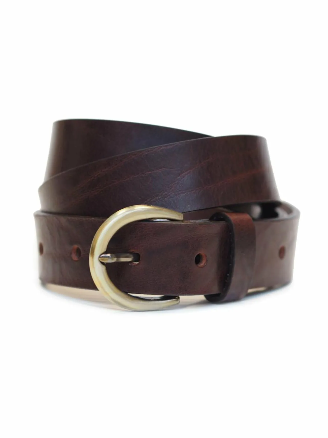 Lompakot & Kotelot<Sauso Dakota Finvege -nahkavyö 2,5 cm D.BROWN/ANTIQUEBRASS BUCKLE