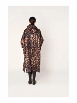 Takit<RAINKISS Dark Leopard -sadeponcho BROWN