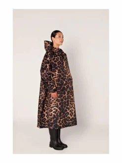 Takit<RAINKISS Dark Leopard -sadeponcho BROWN