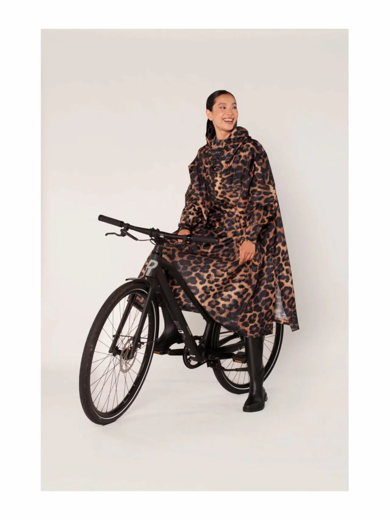 Takit<RAINKISS Dark Leopard -sadeponcho BROWN