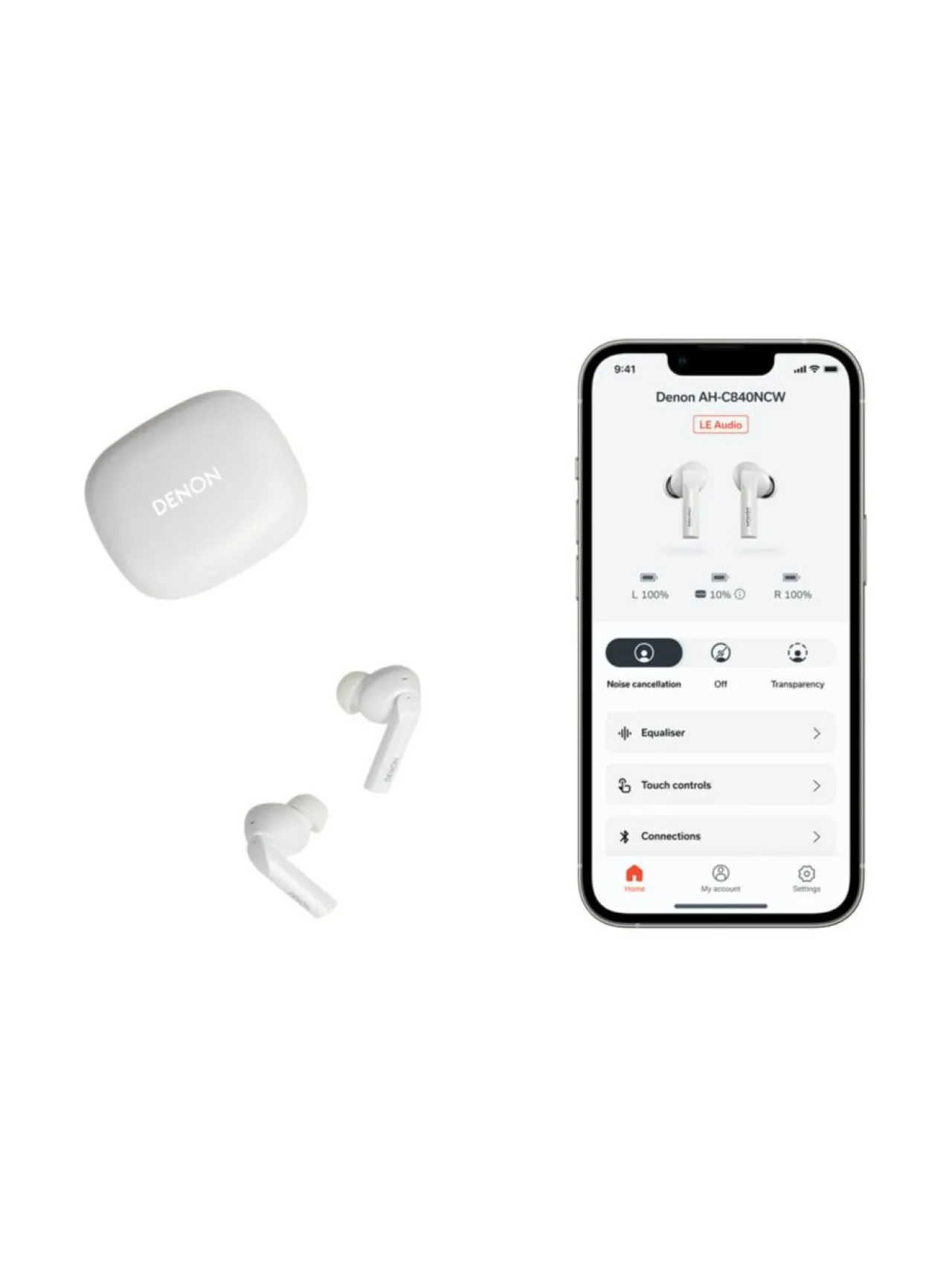 Denon AH-C840NCW langattomat vastamelunappikuulokkeet, valkoinen^ Audio