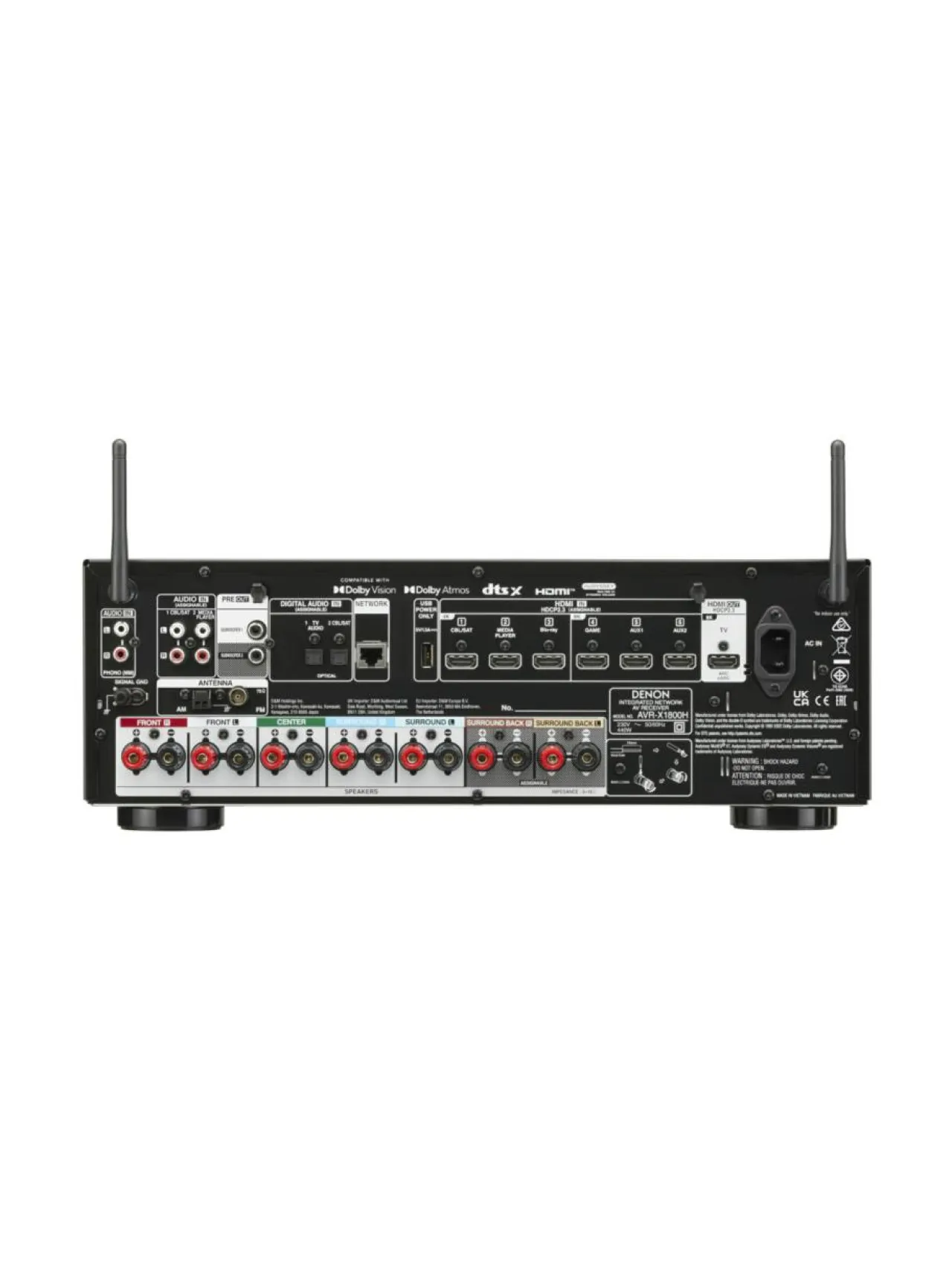 Denon AVR-X1800H 7.2 HEOS 8K AV-viritinvahvistin^ Audio