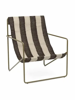 Puutarhakalusteet & Pehmusteet<Ferm Living Desert Lounge -tuoli OLIVE/OFF-WHITE/CHOCOLATE