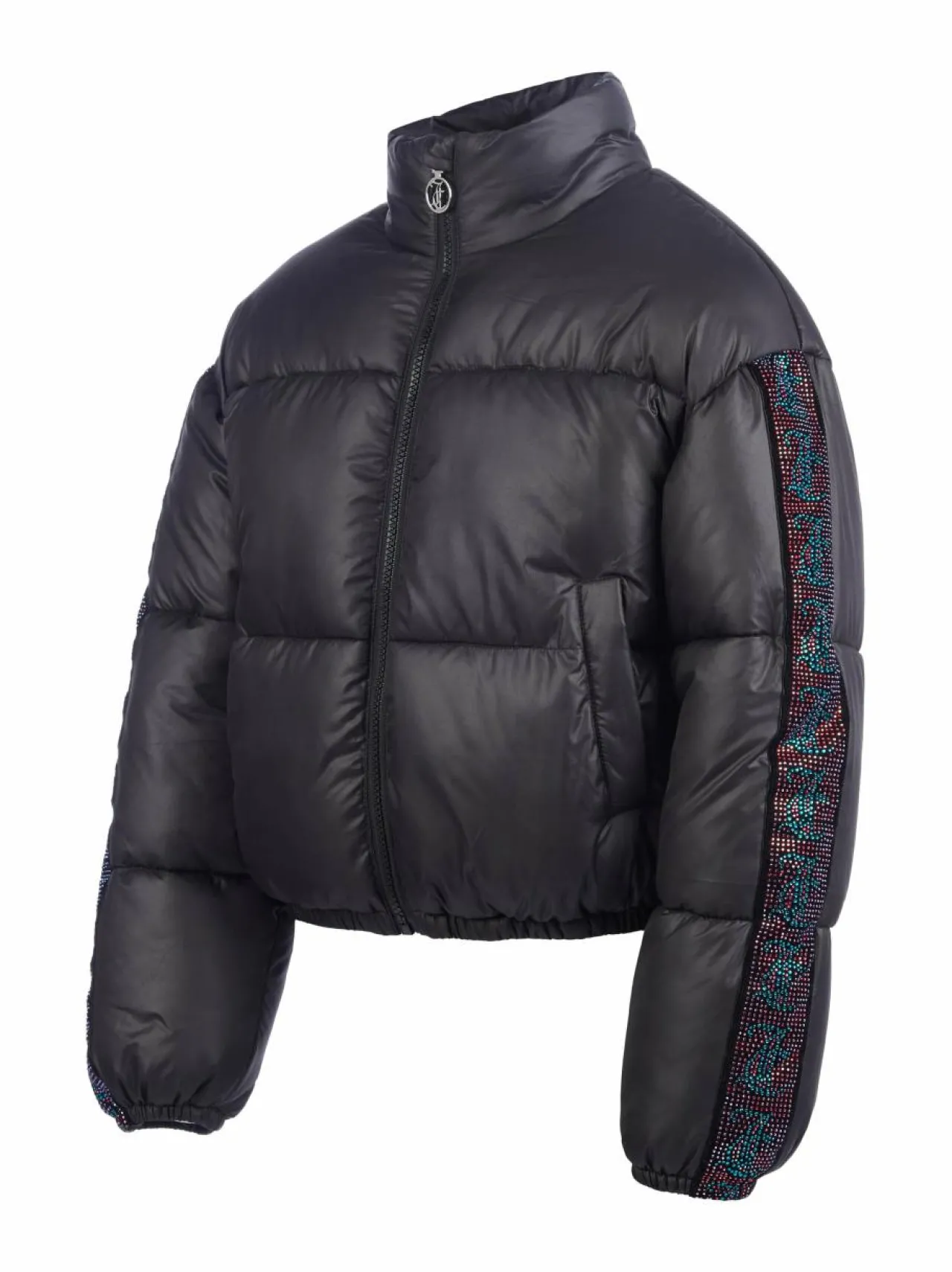 Ulkoiluvaatteet<JUICY COUTURE Diamante Stripe Short Puffa -takki BLACK