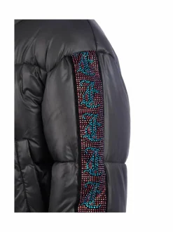 Ulkoiluvaatteet<JUICY COUTURE Diamante Stripe Short Puffa -takki BLACK