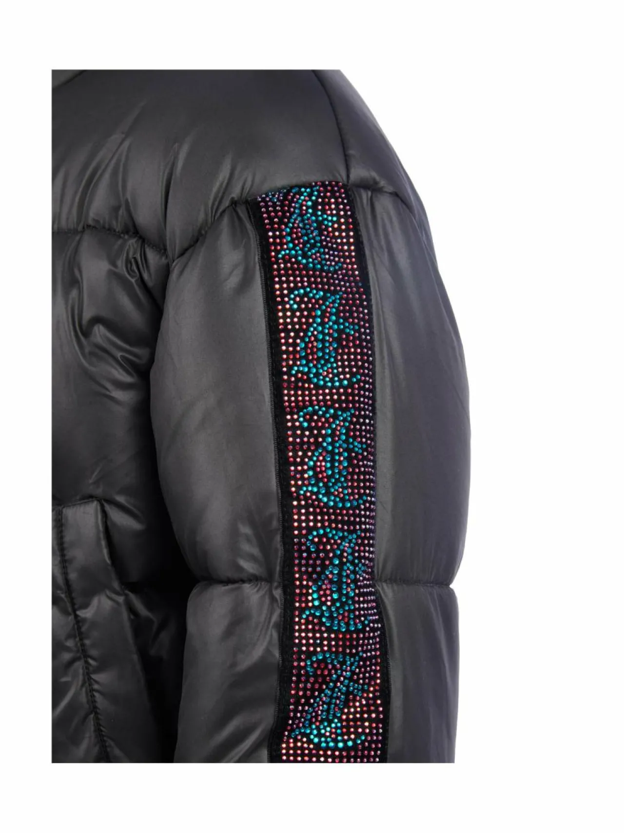 Ulkoiluvaatteet<JUICY COUTURE Diamante Stripe Short Puffa -takki BLACK