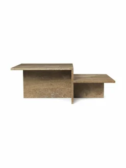 Pöydät<Ferm Living Distinct-kahvipöytä DARK BROWN TRAVERTINE