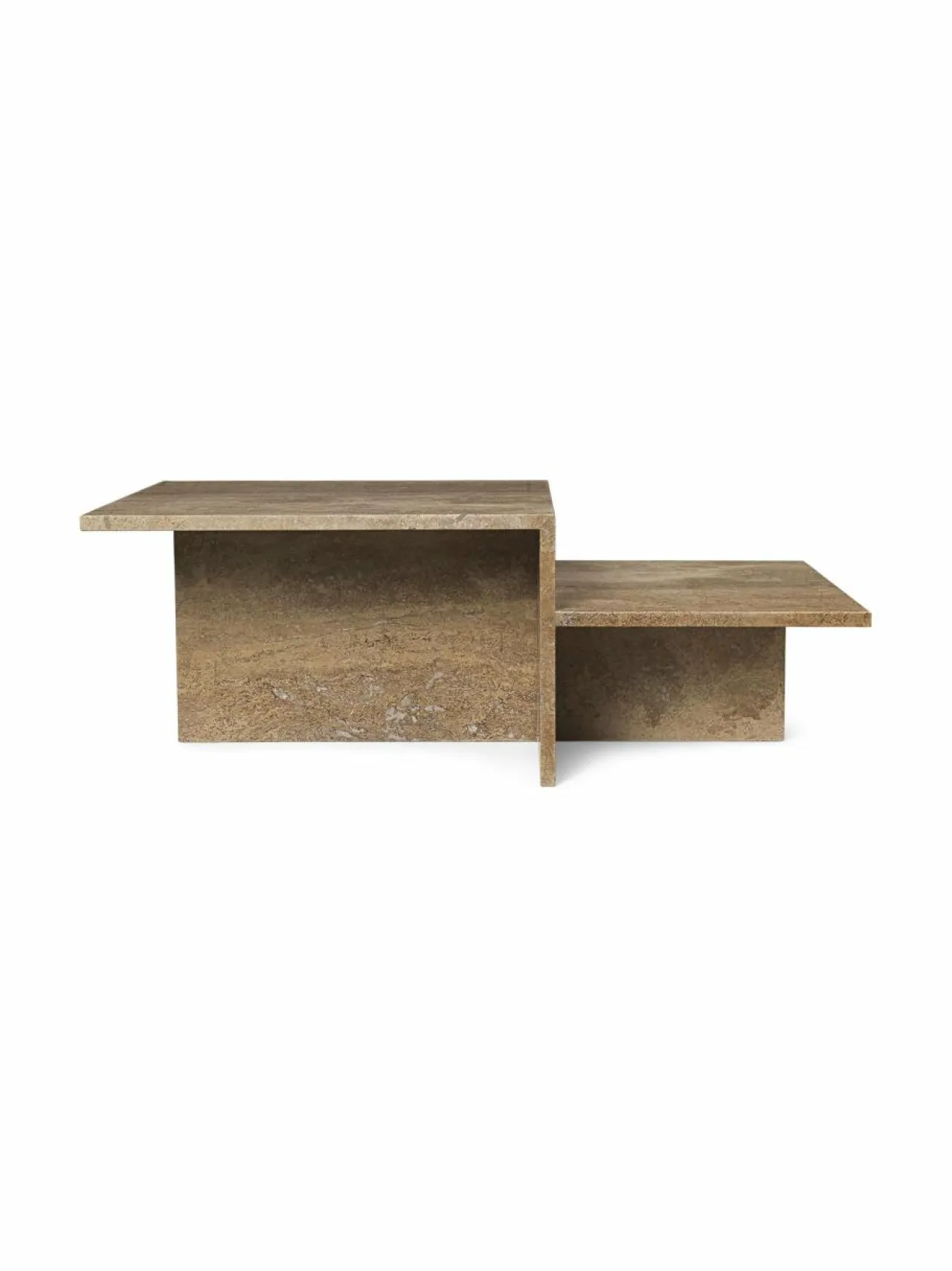 Pöydät<Ferm Living Distinct-kahvipöytä DARK BROWN TRAVERTINE