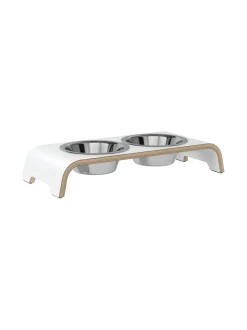 dogBar ® Classic korotettu ruokakuppiteline - Valkoinen^ Ruokakupit Ja -Tarvikkeet