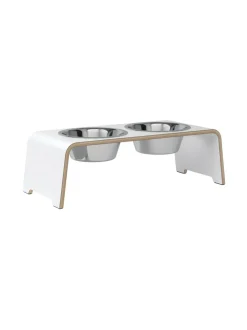 dogBar ® Classic korotettu ruokakuppiteline - Valkoinen^ Ruokakupit Ja -Tarvikkeet