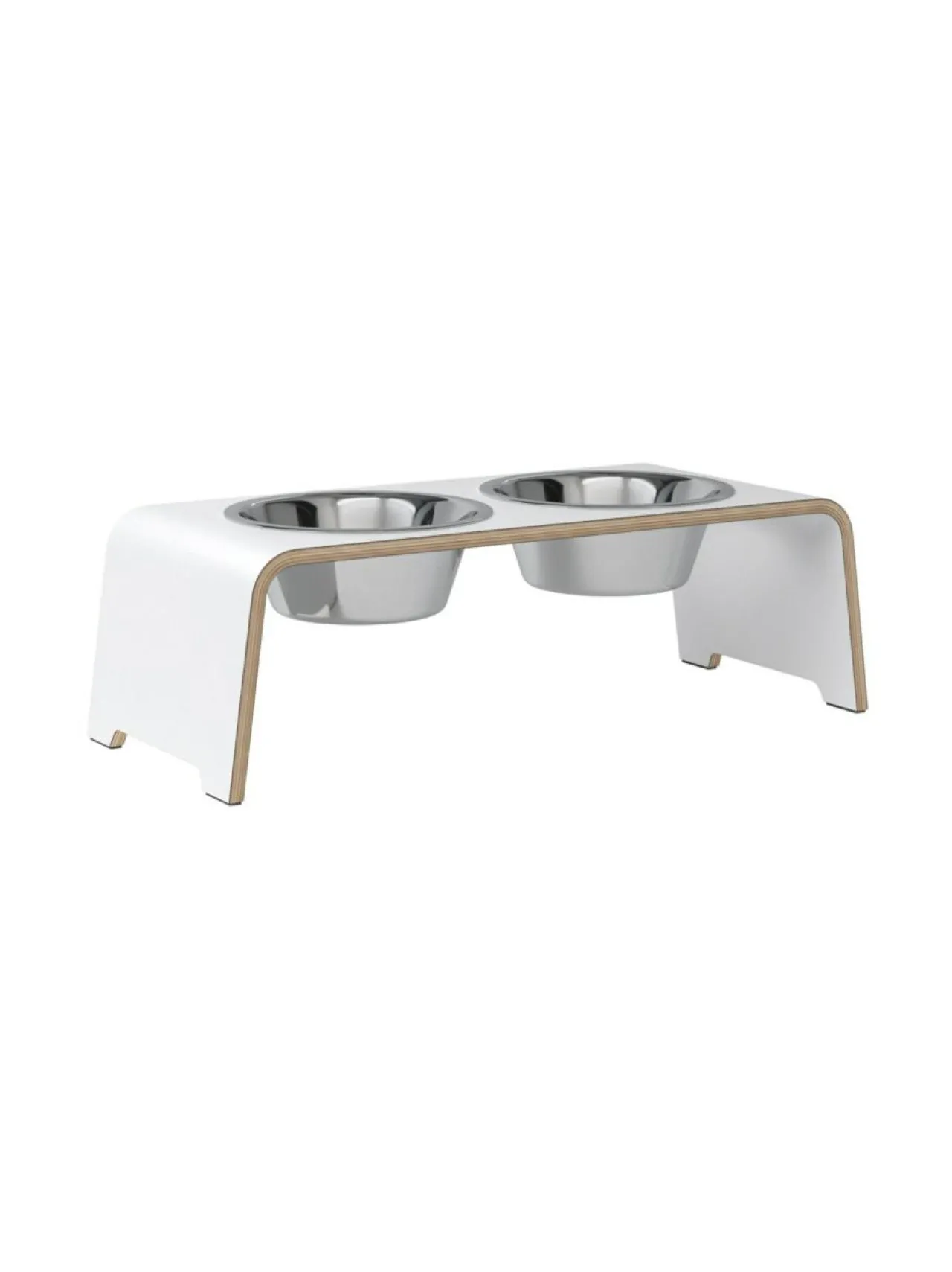 dogBar ® Classic korotettu ruokakuppiteline - Valkoinen^ Ruokakupit Ja -Tarvikkeet
