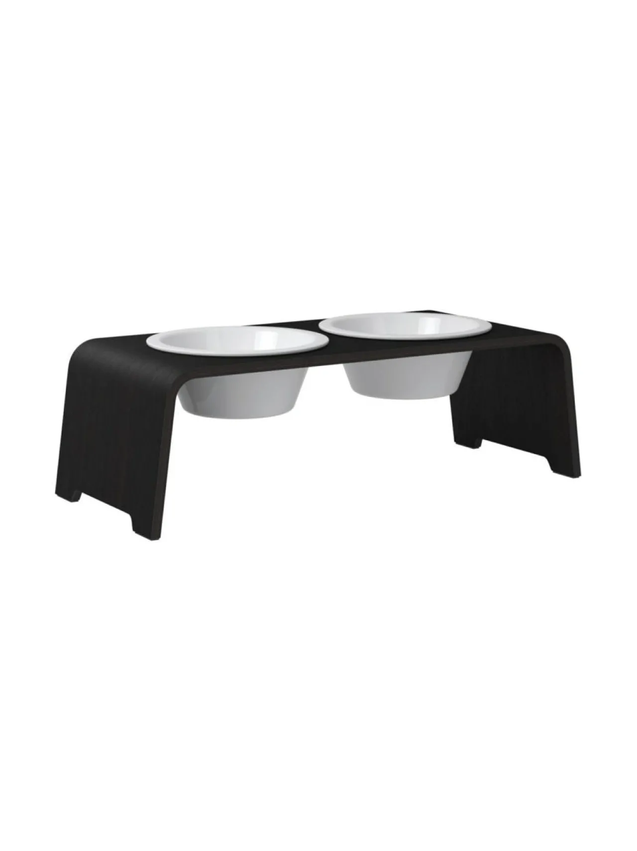 Ruokakupit Ja -Tarvikkeet<dogBar ® Classic korotettu ruokakuppiteline - Tumma tammi POSLIINI