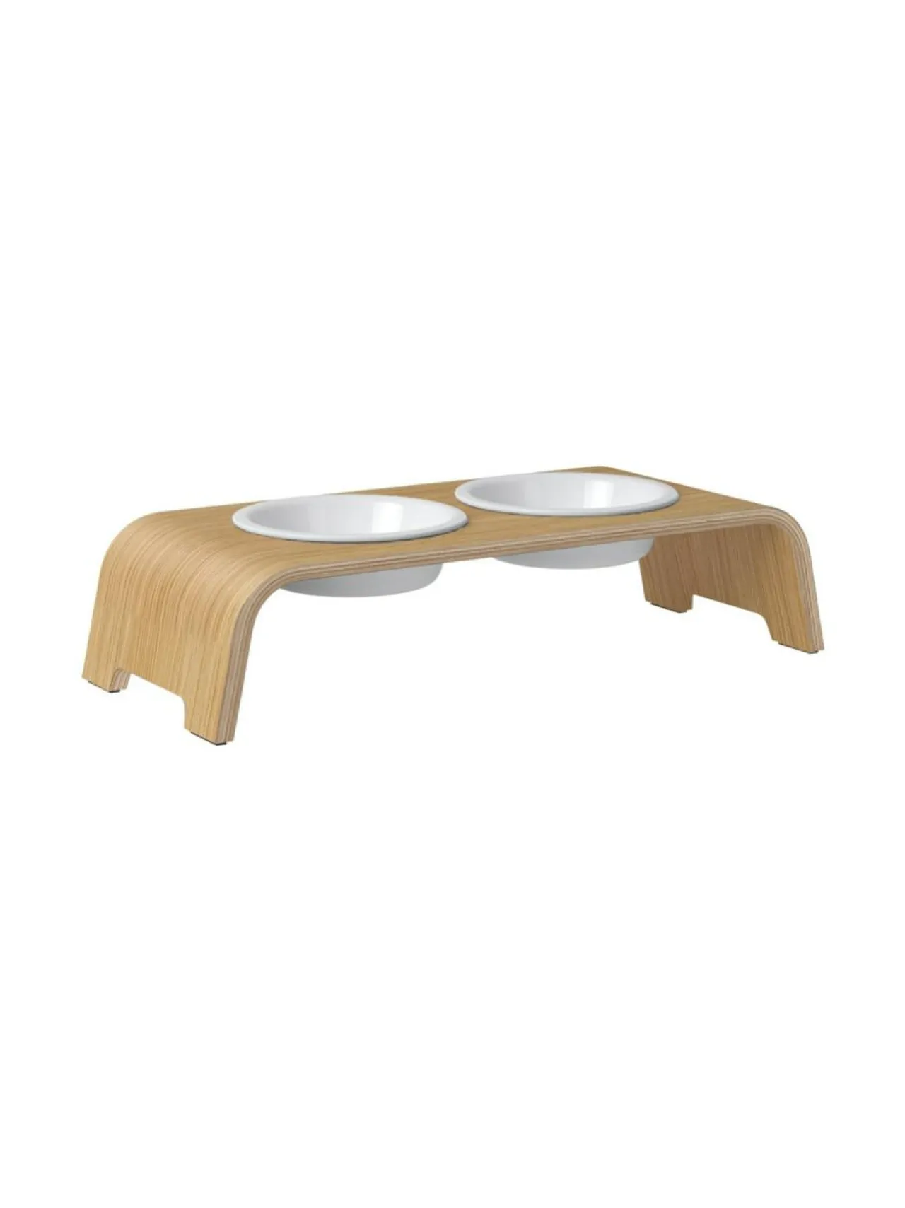 Ruokakupit Ja -Tarvikkeet<dogBar ® Classic korotettu ruokakuppiteline - Vaalea tammi POSLIINI