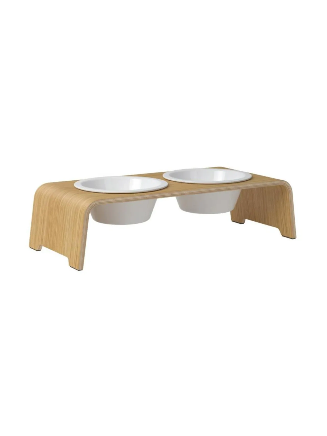 Ruokakupit Ja -Tarvikkeet<dogBar ® Classic korotettu ruokakuppiteline - Vaalea tammi POSLIINI