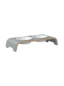 dogBar ® Classic korotettu ruokakuppiteline - Harmaa^ Ruokakupit Ja -Tarvikkeet