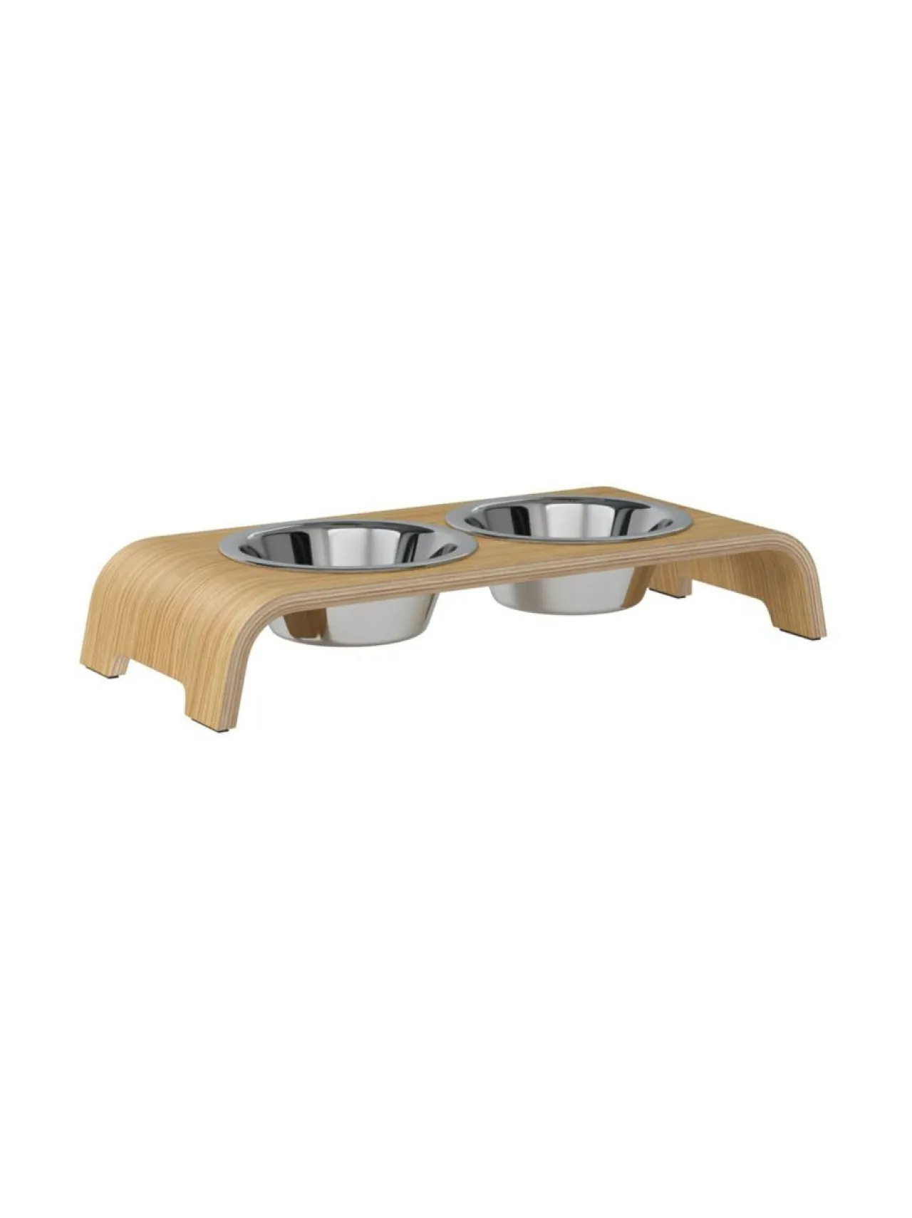 dogBar ® Classic korotettu ruokakuppiteline - Vaalea tammi^ Ruokakupit Ja -Tarvikkeet