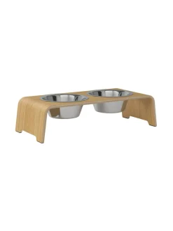 dogBar ® Classic korotettu ruokakuppiteline - Vaalea tammi^ Ruokakupit Ja -Tarvikkeet