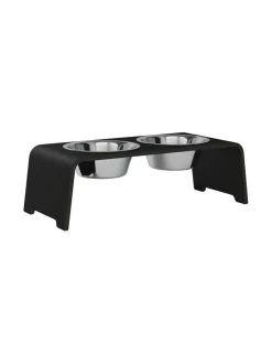 Ruokakupit Ja -Tarvikkeet<dogBar ® Classic korotettu ruokakuppiteline - Tumma tammi RUOSTUMATON TERÄS