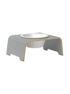 dogBar ® Single korotettu ruokakuppi - Harmaa^ Ruokakupit Ja -Tarvikkeet