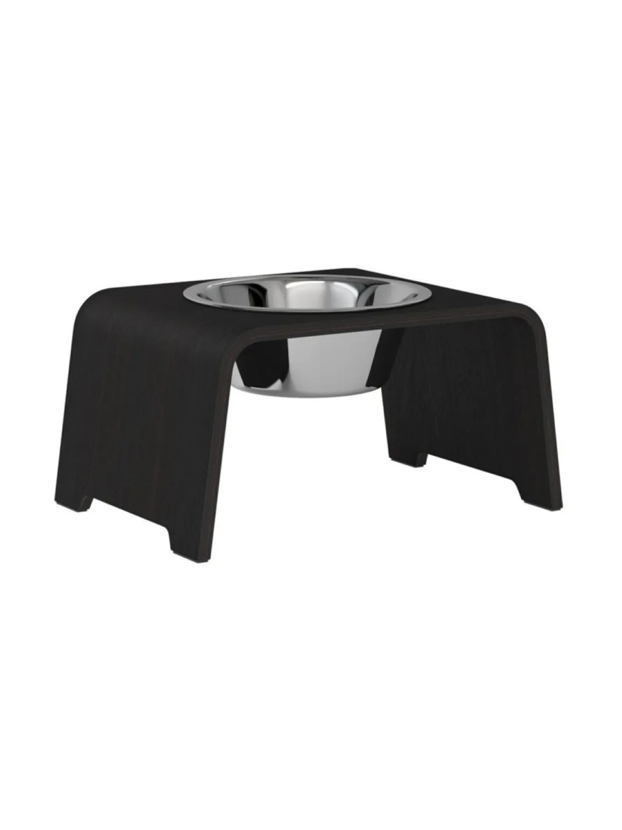 dogBar ® Single korotettu ruokakuppi - Tumma tammi^ Ruokakupit Ja -Tarvikkeet