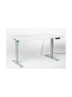 Top-Cousins Easy DUO sähköpöytä - Harmaa runko, valkoinen 160x80cm pöytälevy^ Työpöydät