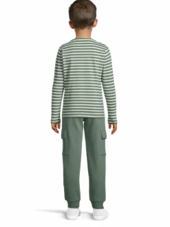 Pitkähihaiset Trikoopaidat<Bogi Eddie-trikoopaita MOSS GREEN/WHITE STRIPE